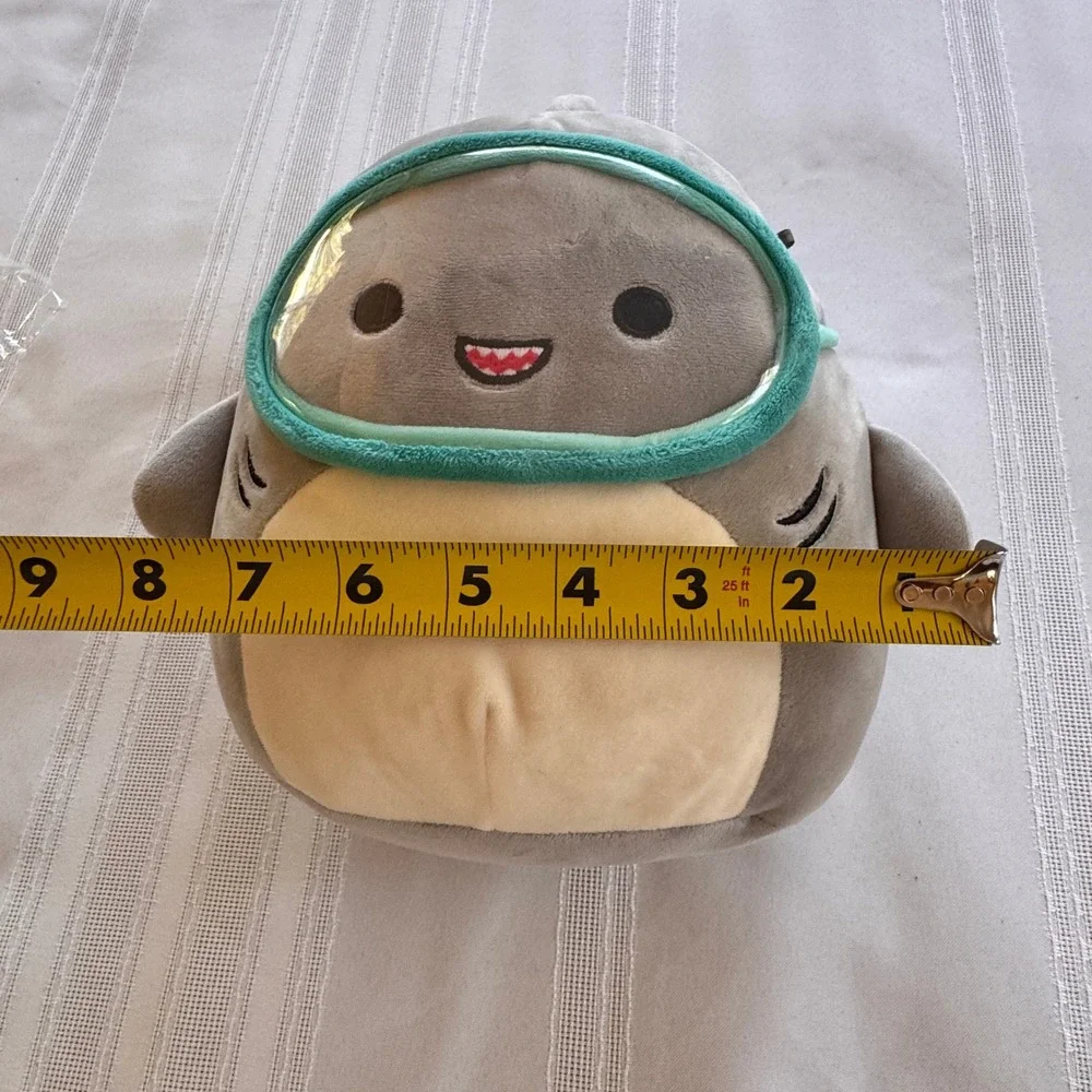 Squishmallows Gordon the Shark 8 Inch Scuba Mask Goggles Plush Toy Gray Teal